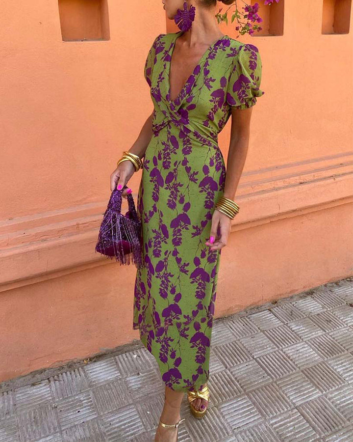 Jusell - Elegant Floral Dress
