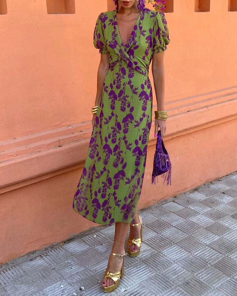Jusell - Elegant Floral Dress