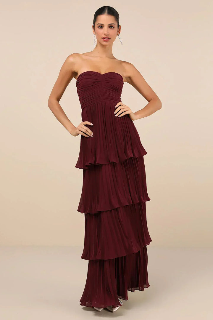Cindy – Ruffled Pleated Dress