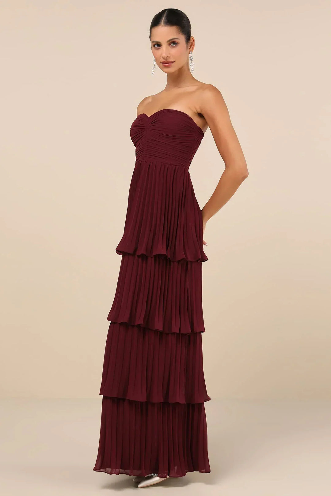 Cindy – Ruffled Pleated Dress