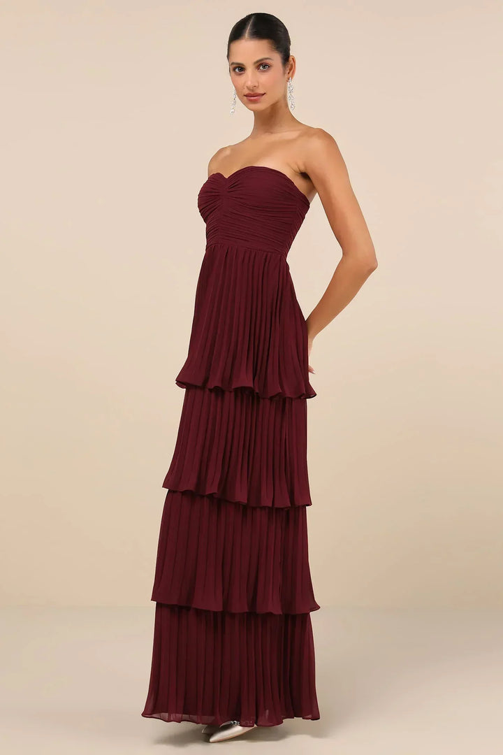 Cindy – Ruffled Pleated Dress