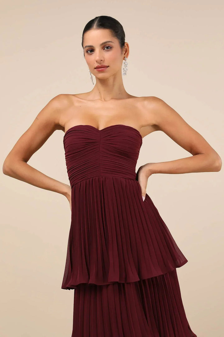 Cindy – Ruffled Pleated Dress