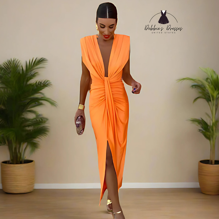 Khela - Fiery Drape Dress