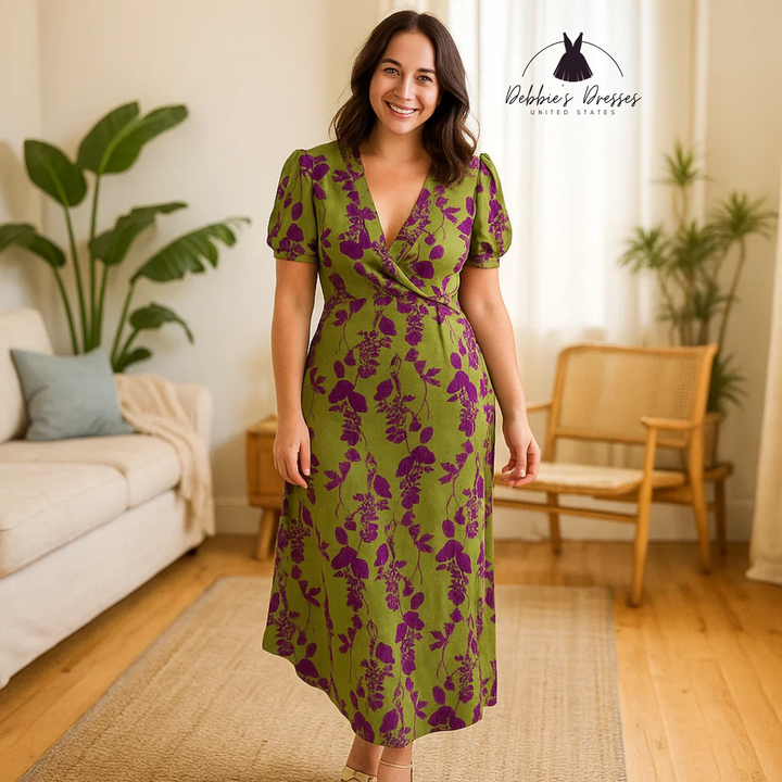 Jusell - Elegant Floral Dress
