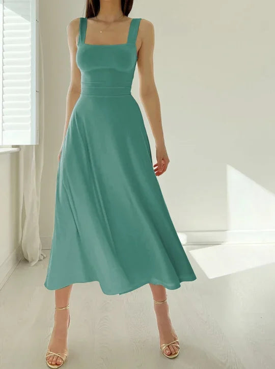 Tasha - Elegant Square Neck Dress
