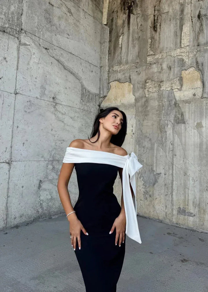 Kaelina - White Draped Detail Dress