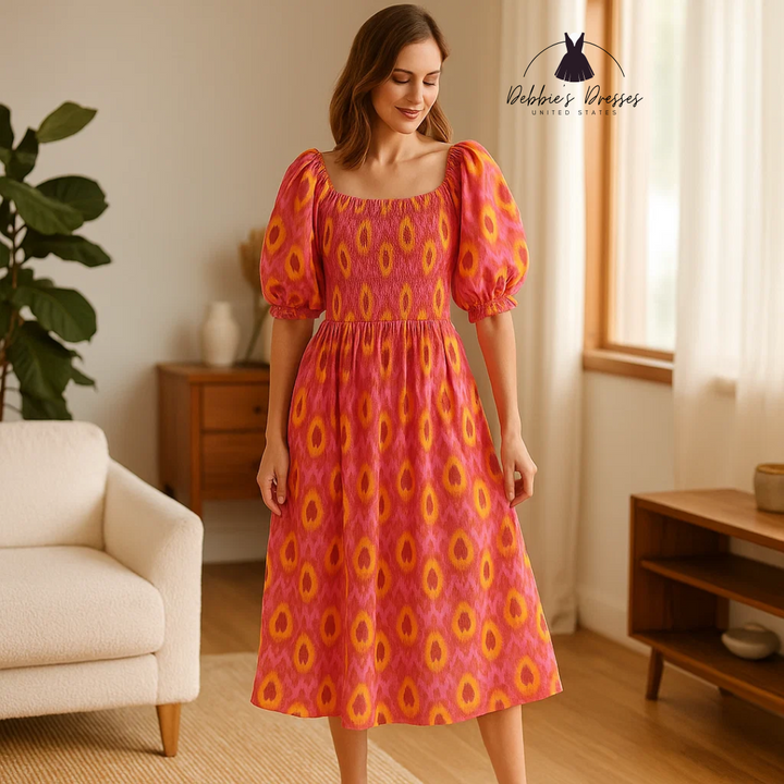 Nikki - Bohemian Puff Sleeve Dress