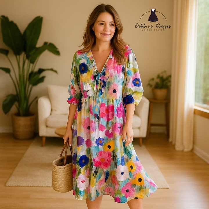Erma - Vibrant Bloom Dress