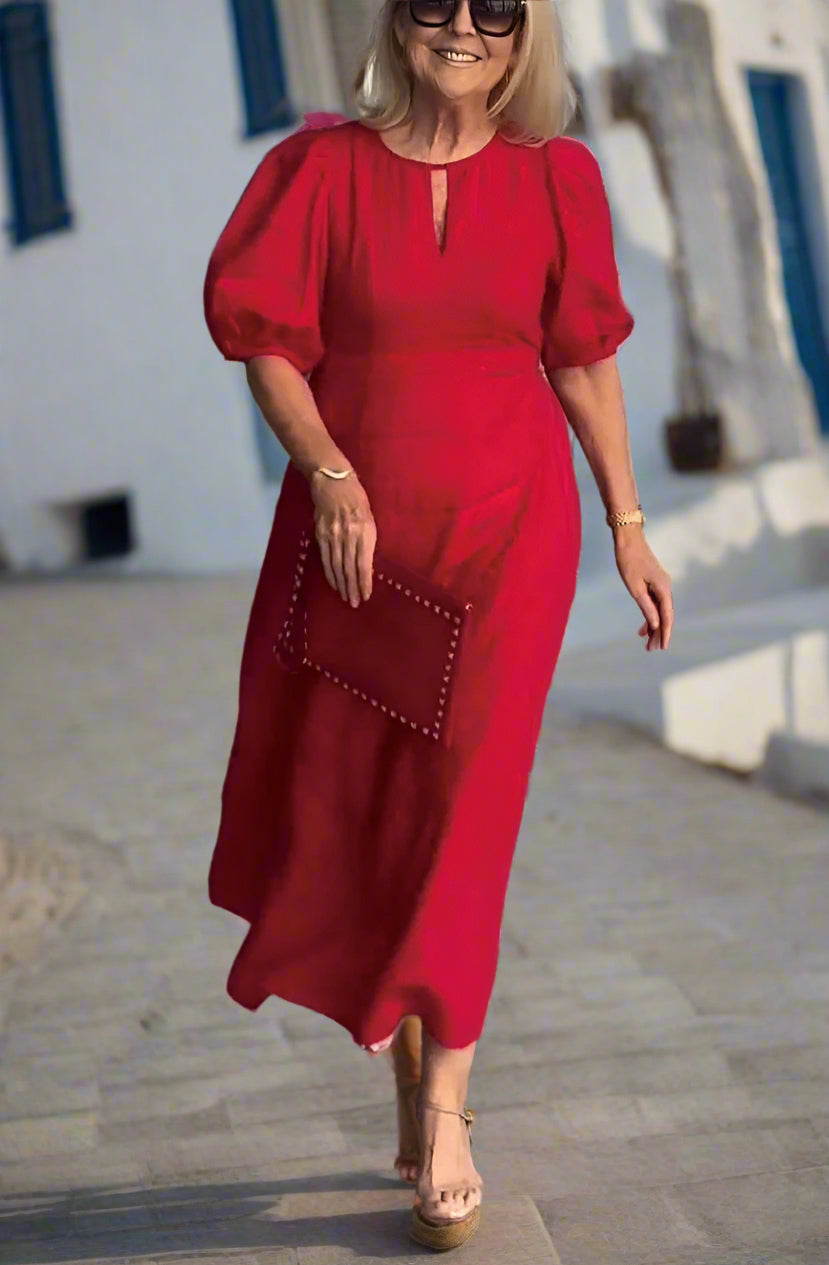 Carla - Elegant Puff-Sleeve Dress