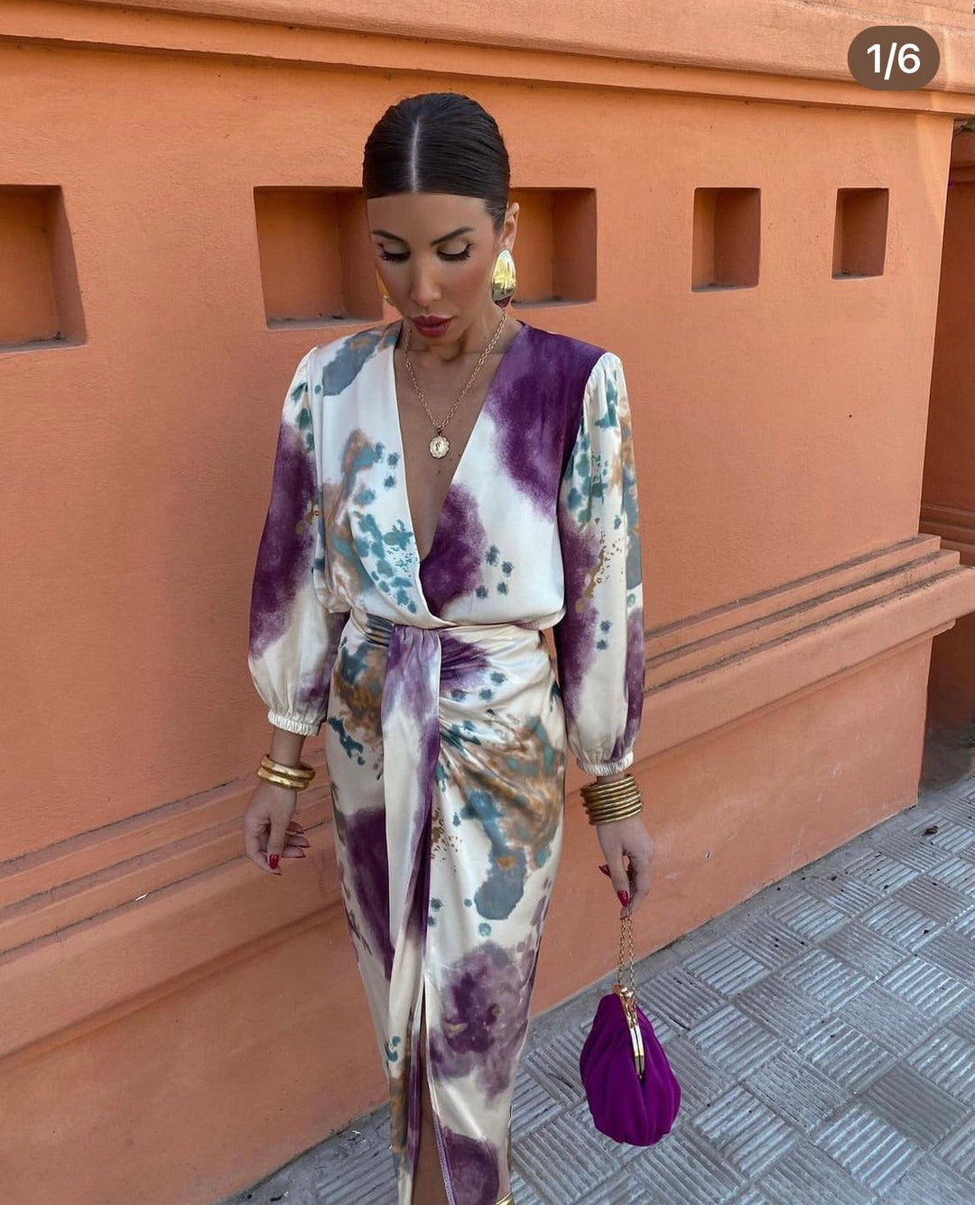 Joanna - Tie-Dye Wrap Dress