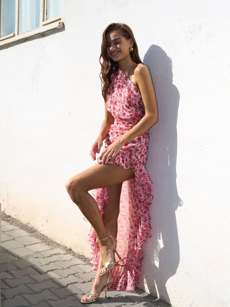 Claira - Wild Rose Ruffle Dress