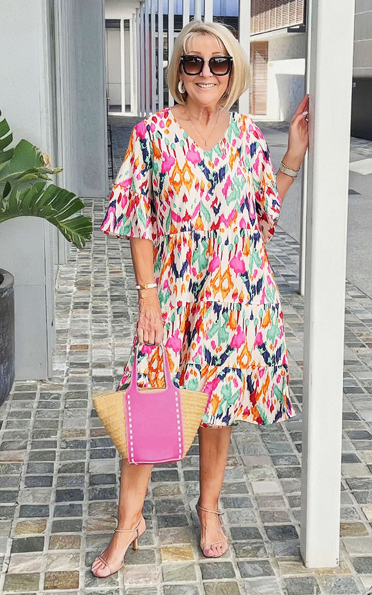 Nova - Printed Flair Dress