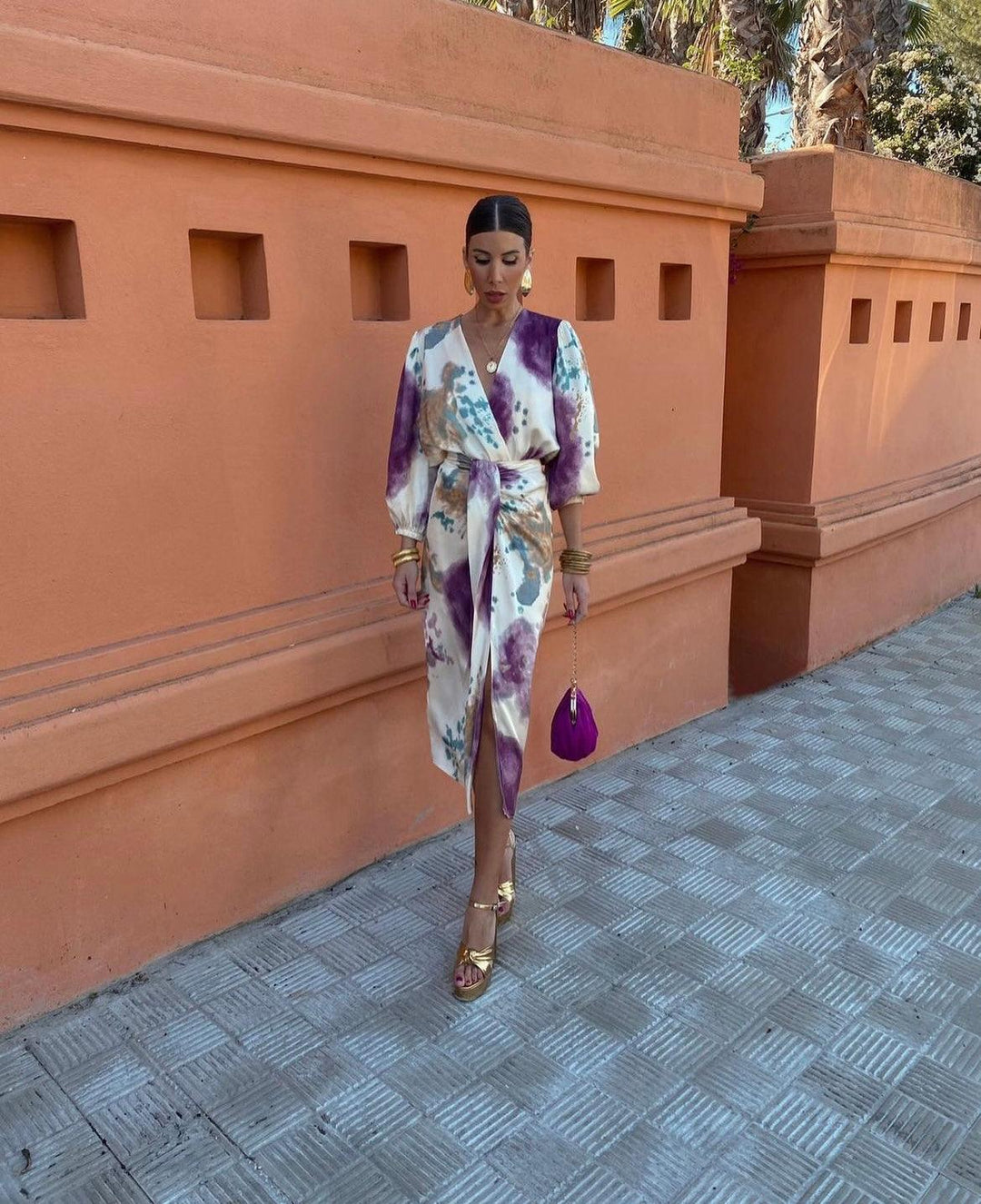 Joanna - Tie-Dye Wrap Dress