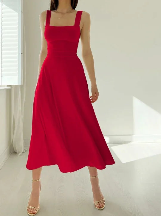 Tasha - Elegant Square Neck Dress