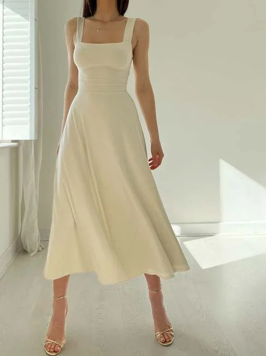 Tasha - Elegant Square Neck Dress