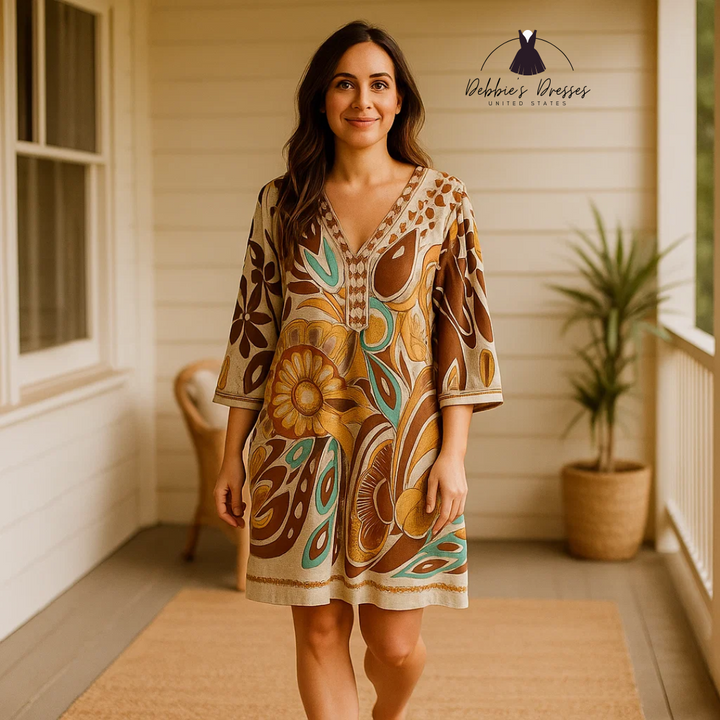 Regine - Retro Printed Dress