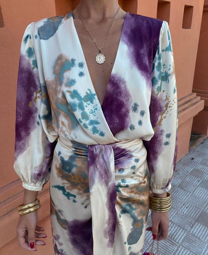Joanna - Tie-Dye Wrap Dress