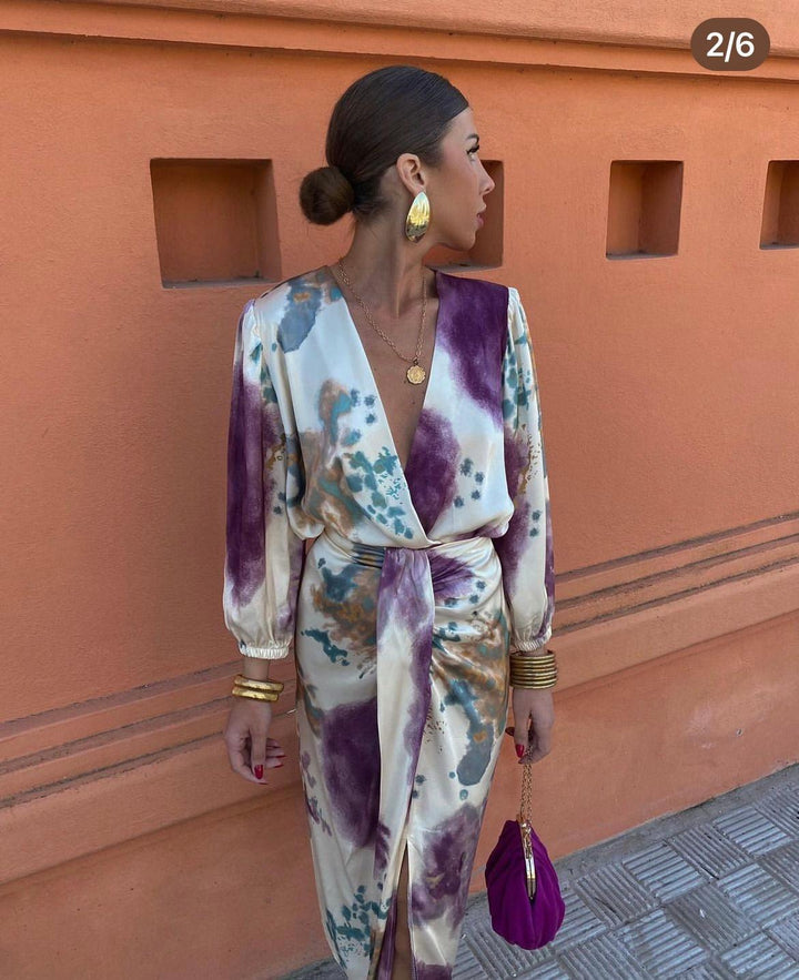 Joanna - Tie-Dye Wrap Dress
