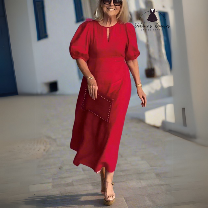 Carla - Elegant Puff-Sleeve Dress