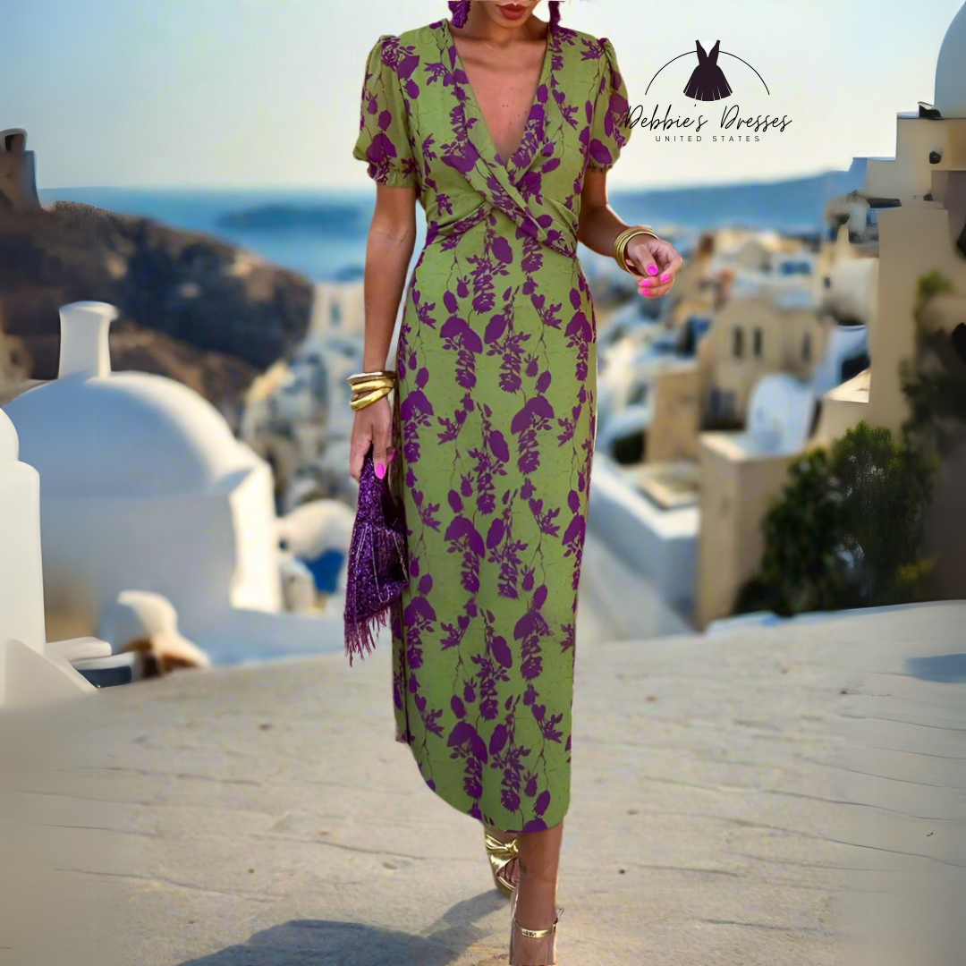 Jusell - Elegant Floral Dress