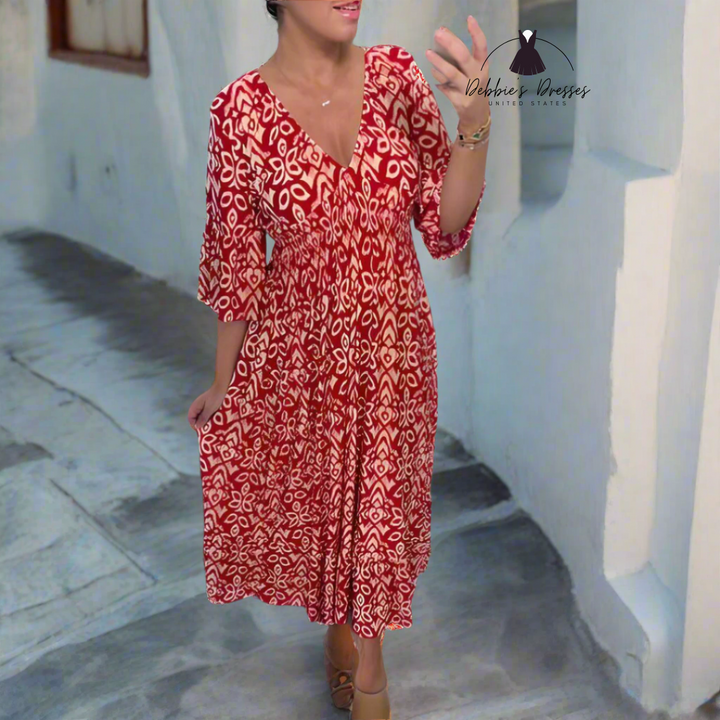 Isabella - Boho Printed Dress
