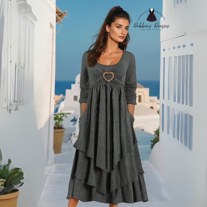 Elsa - Heart Detail Tiered Dress