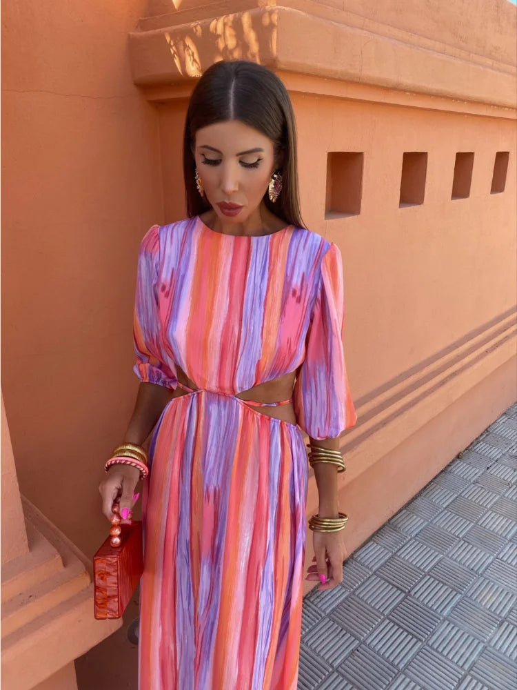 Gellie - Vibrant Cutout Dress