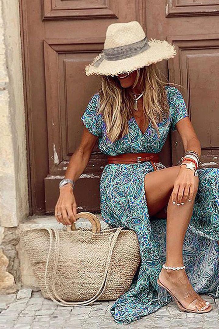 Poleen - Boho Paisley Dress