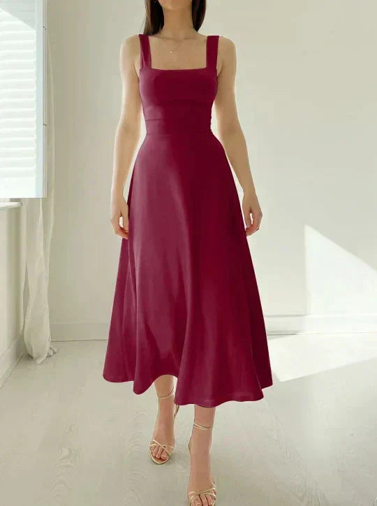 Tasha - Elegant Square Neck Dress