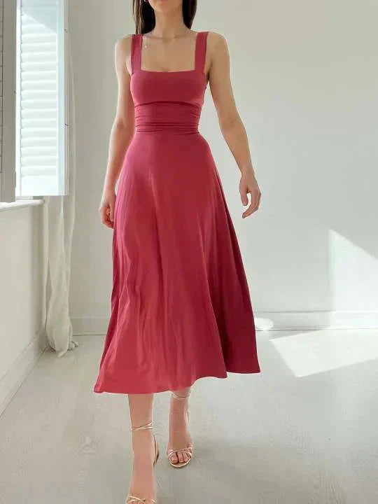 Tasha - Elegant Square Neck Dress