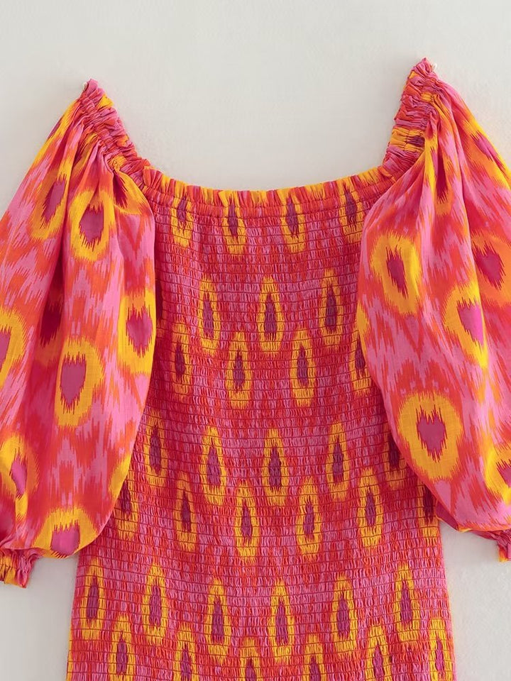 Nikki - Bohemian Puff Sleeve Dress