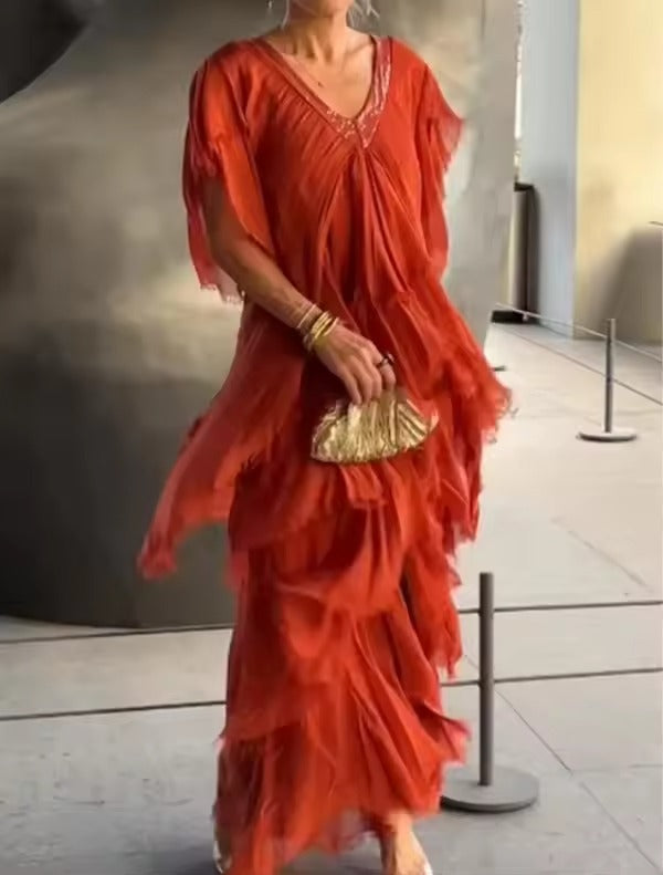 Angelie - Boho Ruffle Dress