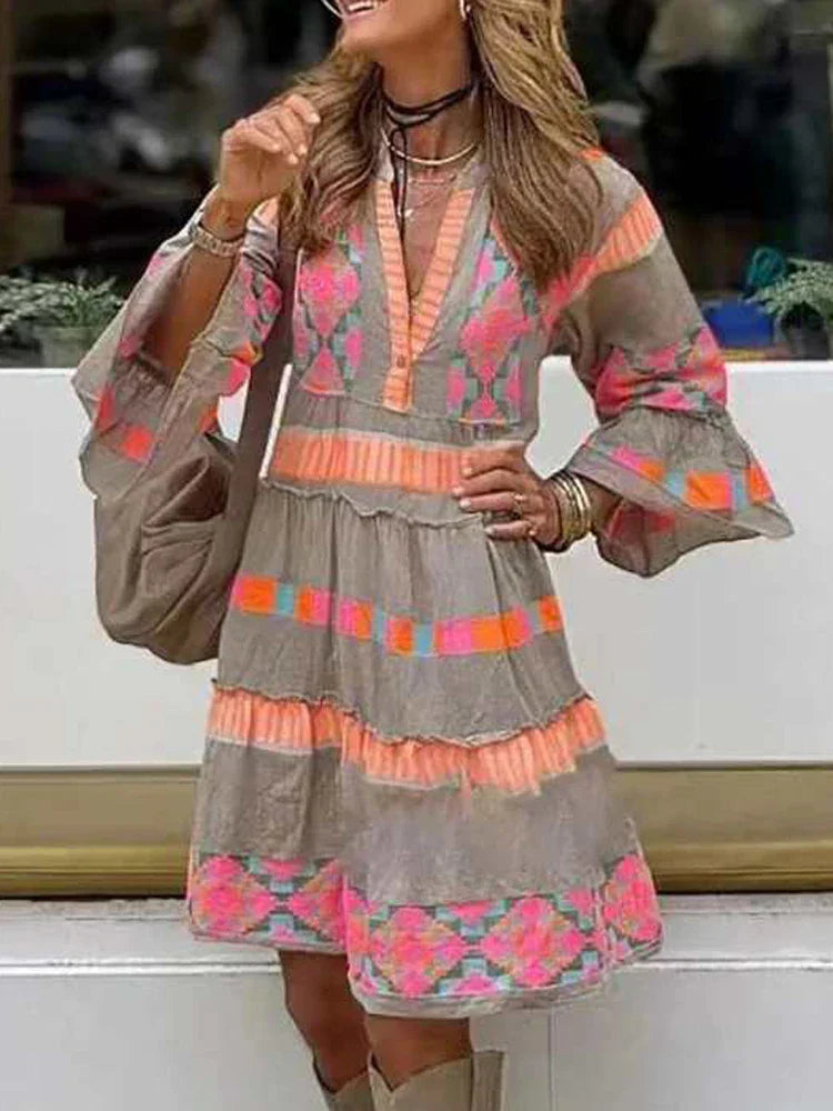 Crizza - Artistic Boho Print Dress