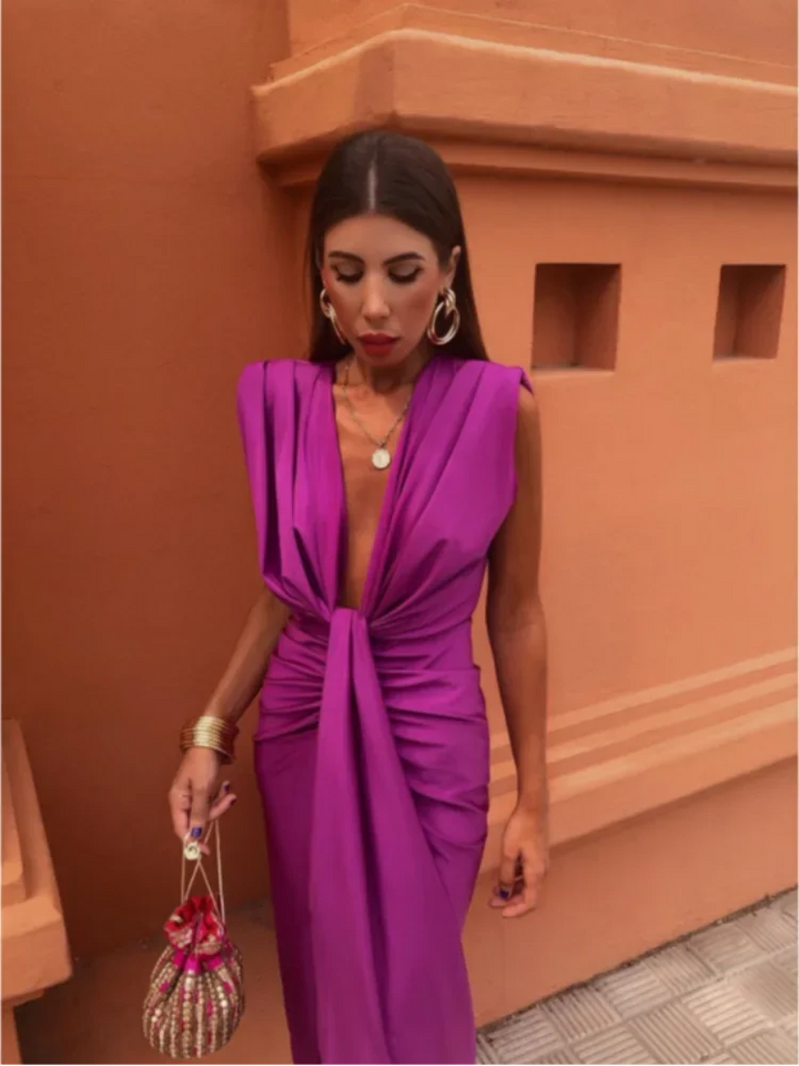 Khela - Fiery Drape Dress