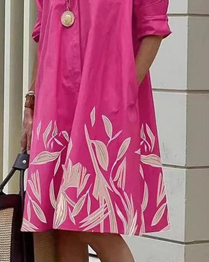 Reina - Elegant Print Dress