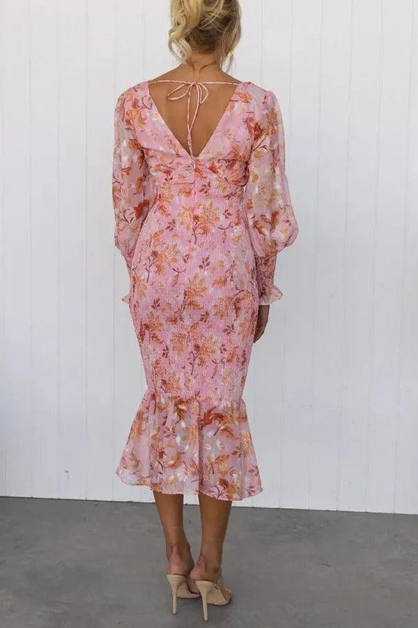 Ivonnie - Floral Ruffle Midi Dress