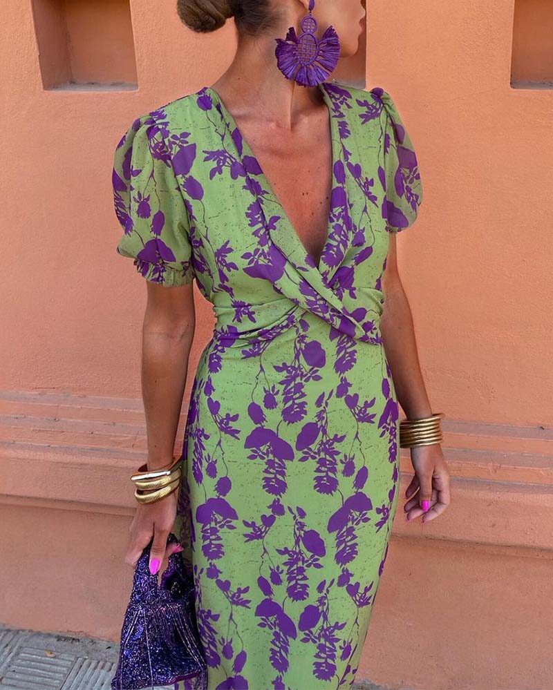 Jusell - Elegant Floral Dress