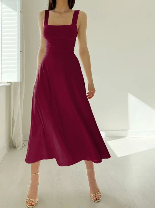 Tasha - Elegant Square Neck Dress