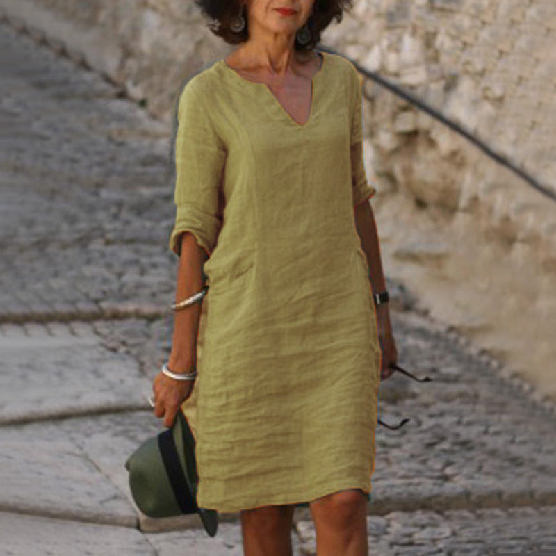Faeira - Relaxed V-Neck Dress